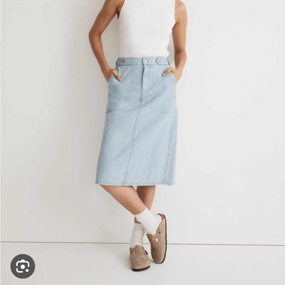 Madewell denim midi skirt!